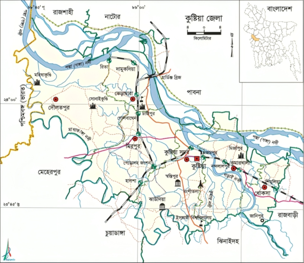 কুষ্টিয়া জেলার মানচিত্র