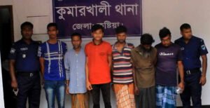 কুমারখালীতে গাঁজা ব্যবসায়ী সহ ৬ জন ওয়ারেন্ট ভুক্ত আসামি গ্রেফতার