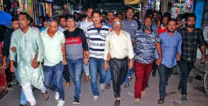 বিএনপির ডাকা হরতালের প্রতিবাদে কুমারখালীতে আ.লীগের বিক্ষোভ মিছিল