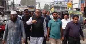 বিএনপির অবরোধের বিরুদ্ধে কুষ্টিয়ায় আ'লীগ নেতা ফারুকের নেতৃত্বে শান্তি মিছিল