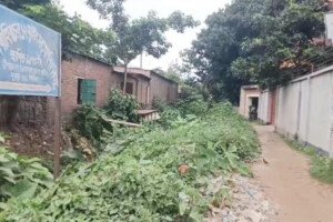 ‎ভেড়ামারায় স্কুলের প্রবেশপথে খালের বর্জ্যের স্তূপ