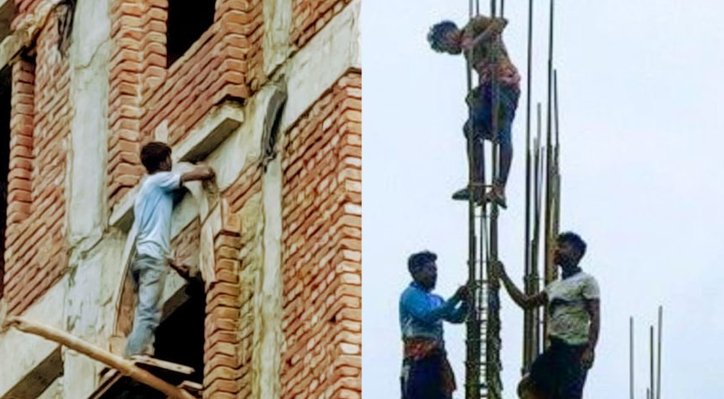 ইবিতে নিরাপত্তা ছাড়াই চলছে বহুতল ভবনের নির্মাণকাজ