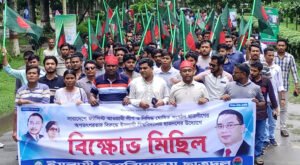 আ.লীগ ও ছাত্রলীগের অপতৎপরতার বিরুদ্ধে ইবি ছাত্রদলের বিক্ষোভ