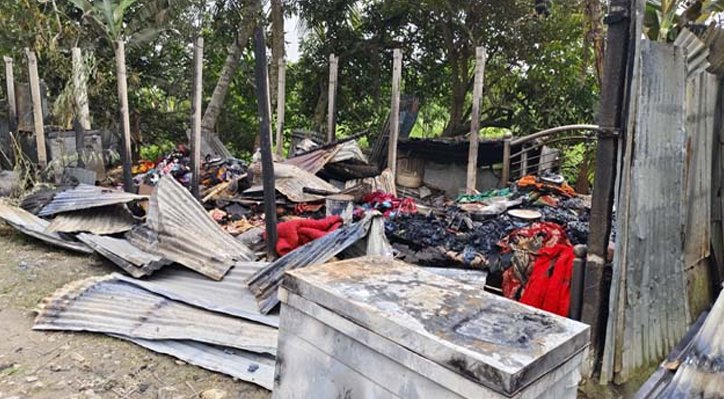 04 5 ভোরের আগুনে স্বপ্ন পুড়ে ছাই, পরিবার নিয়ে অসহায় দিনমজুর হাসান